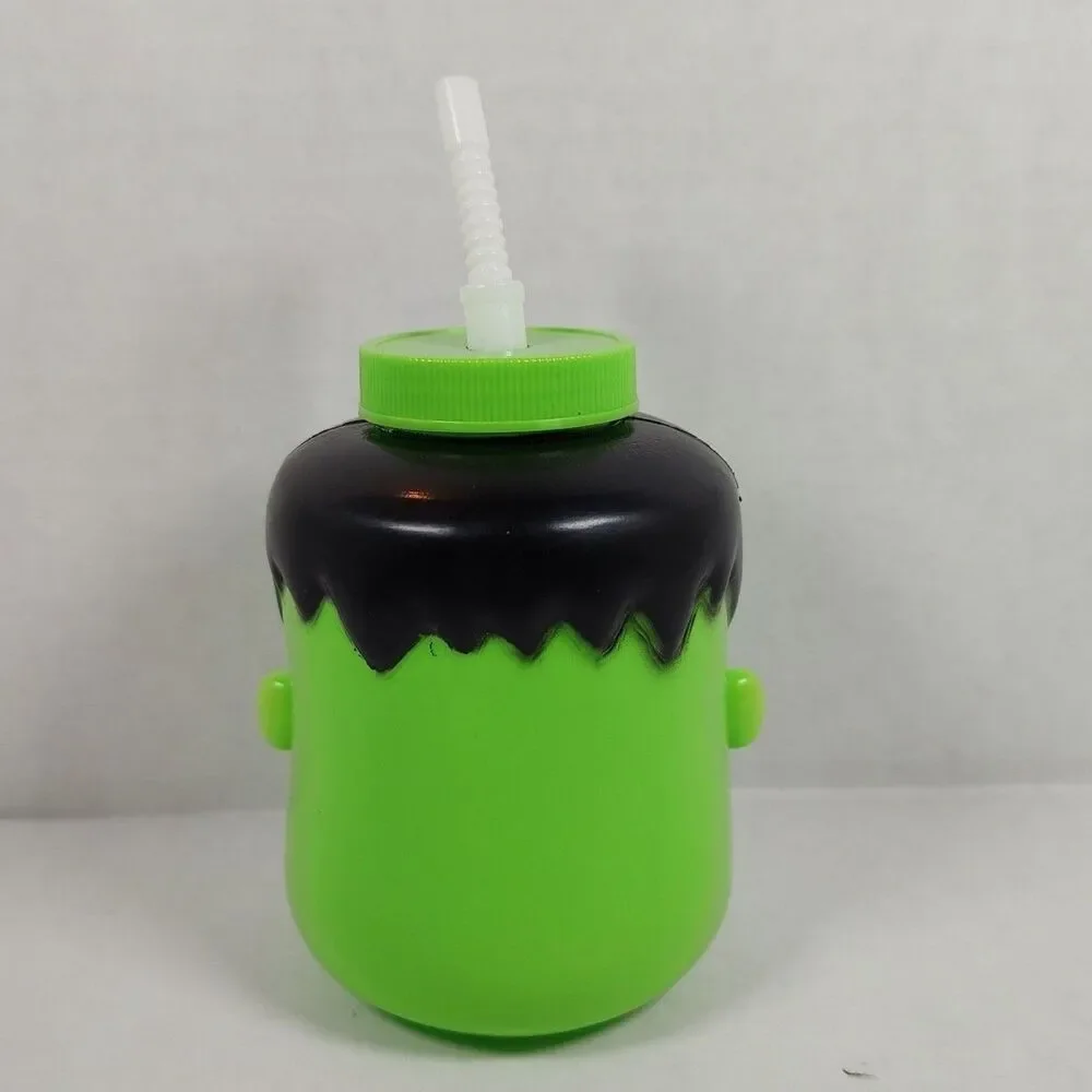 Frankenstein Sippy Cup Tumbler Screw-On Lid Straw Holiday Seasonal Party Favor